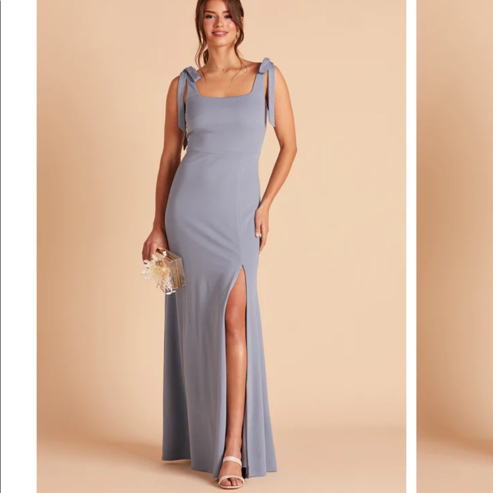 Birdy Grey Alexa Bridesmaid Dress is Crepe Dusty Blue